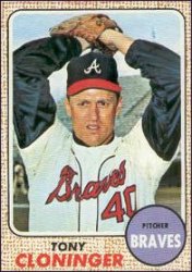 1968 Topps Baseball Cards      093      Tony Cloninger